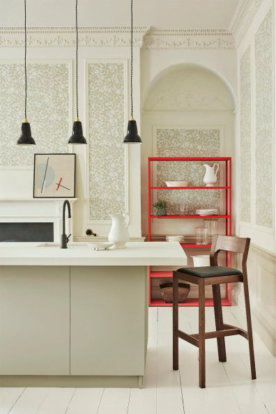 Little Greene's Briar Rose Wallpaper in Green Stone