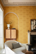 Little Greene's Dahlia Scroll Wallpaper in Giallo