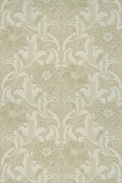 Little Greene's Dahlia Scroll Wallpaper in Mirror