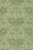 Little Greene's Dahlia Scroll Wallpaper in Pea Green