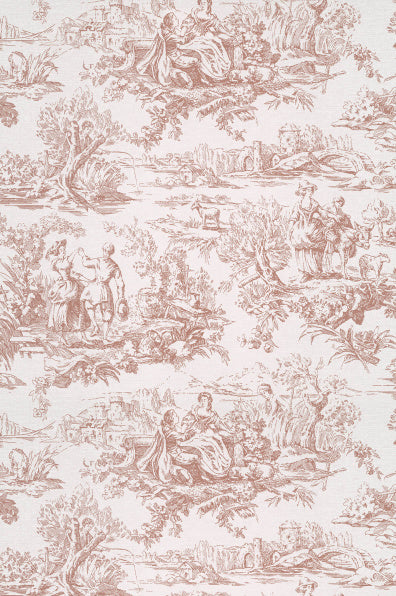 Little Greene's Lovers' Toile Wallpaper in Blush