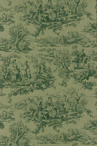 Little Greene's Lovers' Toile Wallpaper in Dark Brunswick Green