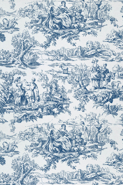 Little Greene's Lovers' Toile Wallpaper in Mazarine