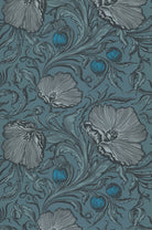 Little Greene's Poppy Trail Wallpaper in Air Force Blue