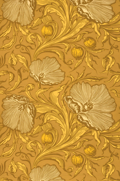 Little Greene's Poppy Trail Wallpaper in Yellow Pink