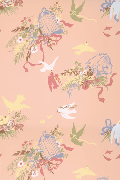 Little Greene's Volières Wallpaper in Confetti