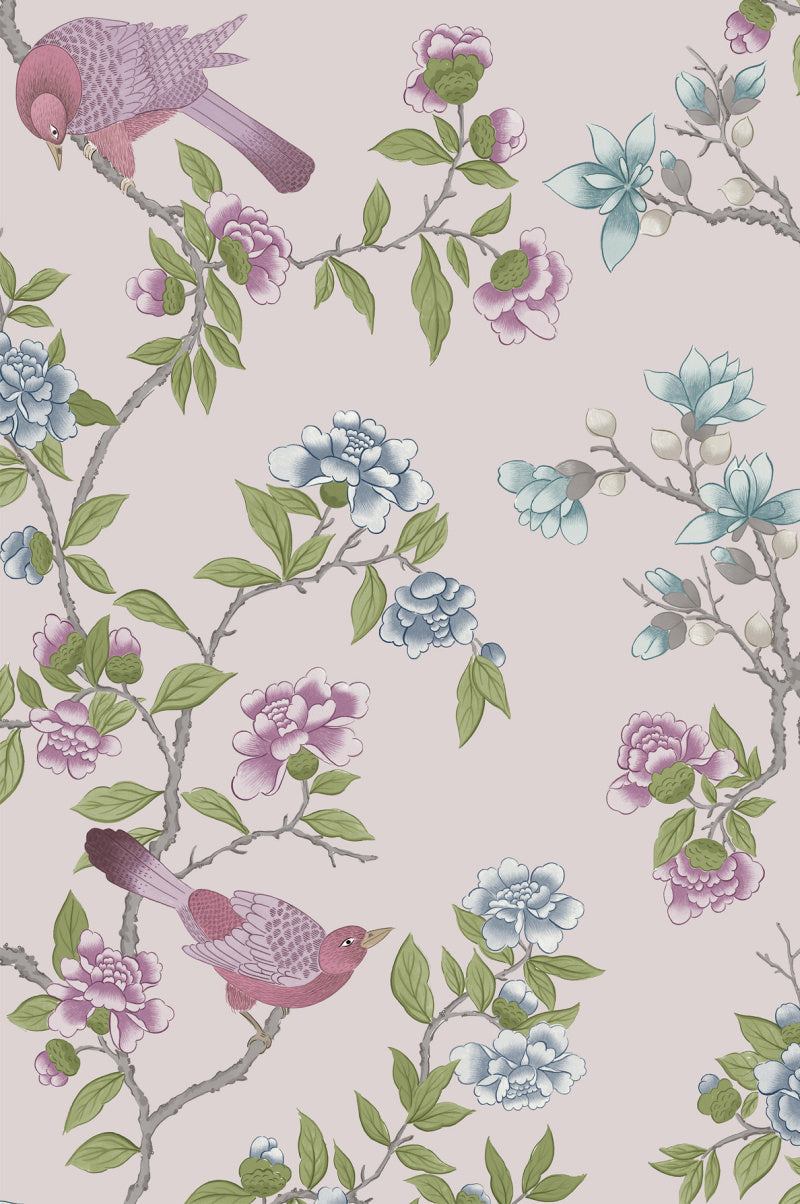 Little Greene's Aderyn Wallpaper in China Clay