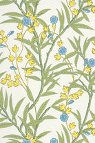 Little Greene's Bamboo Floral Wallpaper in Blue Verditer