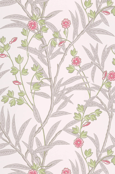 Little Greene's Bamboo Floral Wallpaper in Leather
