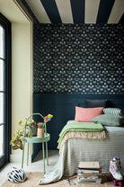 Little Greene's Burges Butterfly Wallpaper in Hicks' Blue