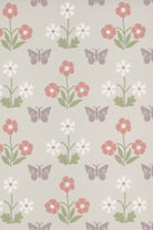 Little Greene's Burges Butterfly Wallpaper in French Grey