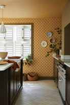 Little Greene's Ditsy Block Wallpaper in Bombolone