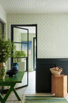 Little Greene's Ditsy Block Wallpaper in Phthalo
