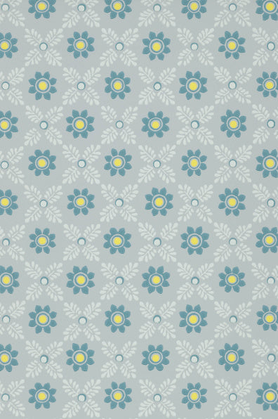 Little Greene's Ditsy Block Wallpaper in Bone China Blue