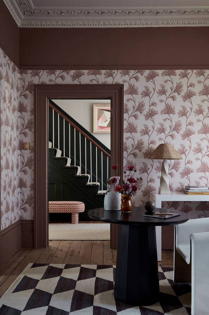 Little Greene's Mosaic Trail Wallpaper in Blush