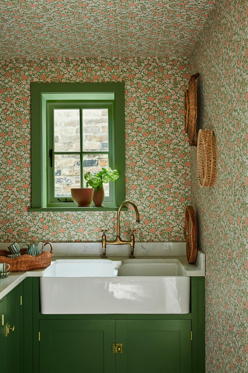 Little Greene's Spring Flowers Wallpaper in Garden