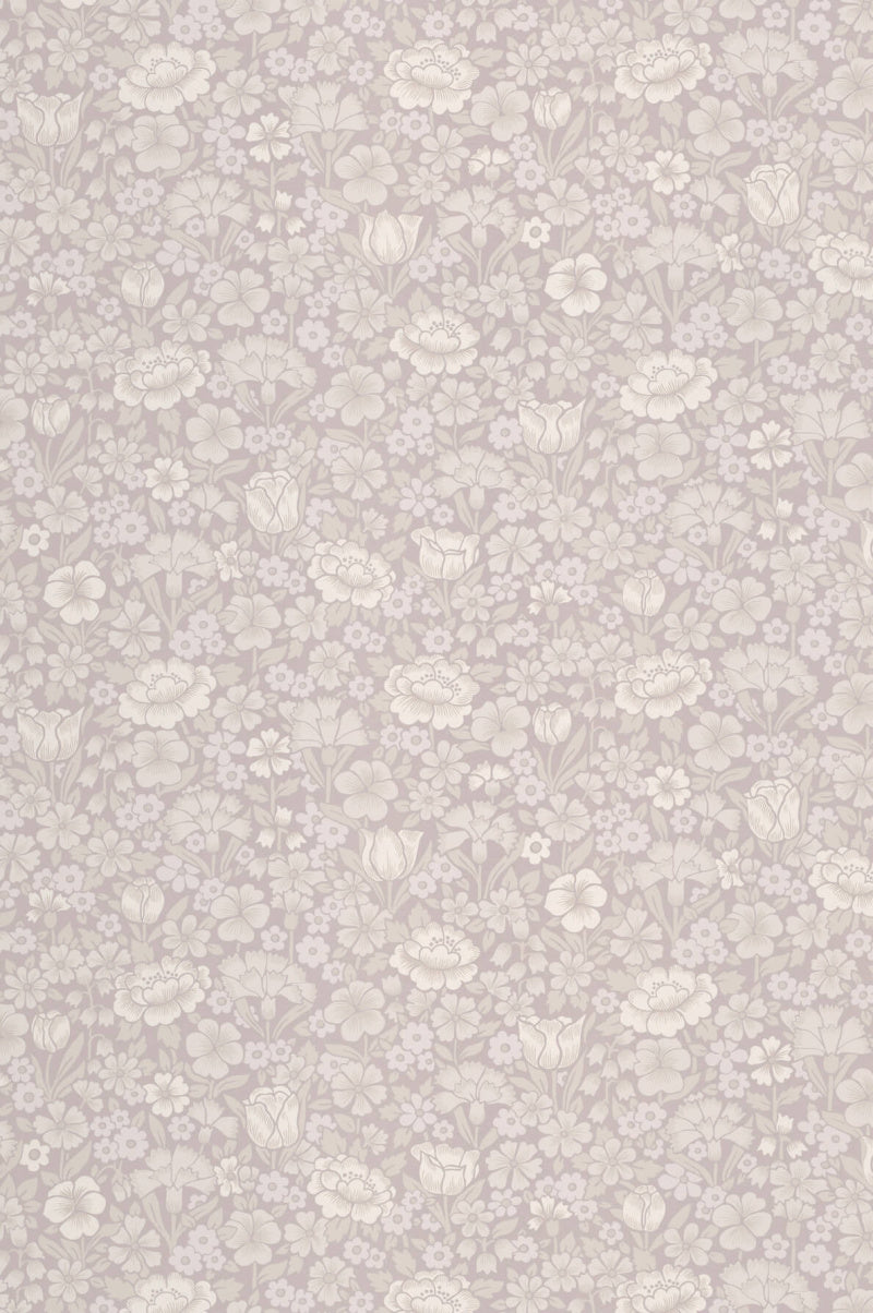 Little Greene's Spring Flowers Wallpaper in French Grey