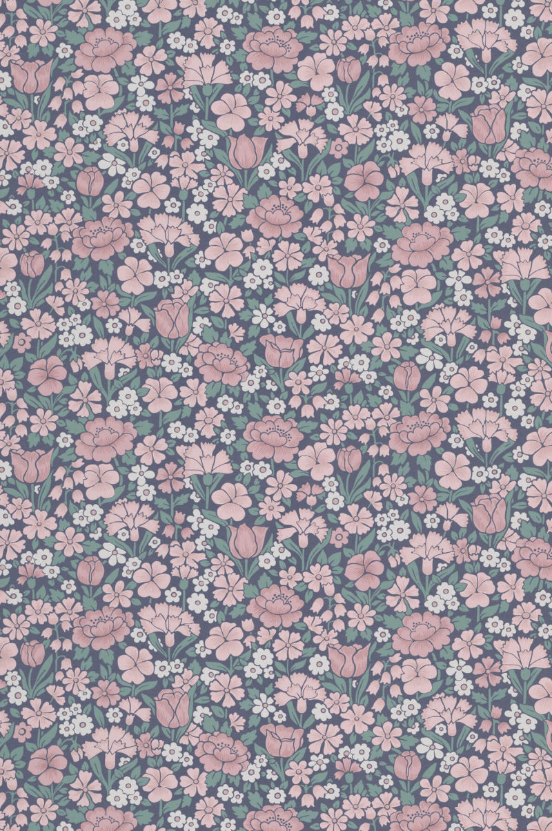 Little Greene's Spring Flowers Wallpaper in Juniper