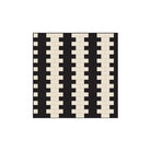 Victorian-inspired geometric tile pattern featuring alternating vertical bands of ivory-white and black interlocking rectangular shapes in a traditional layout.   