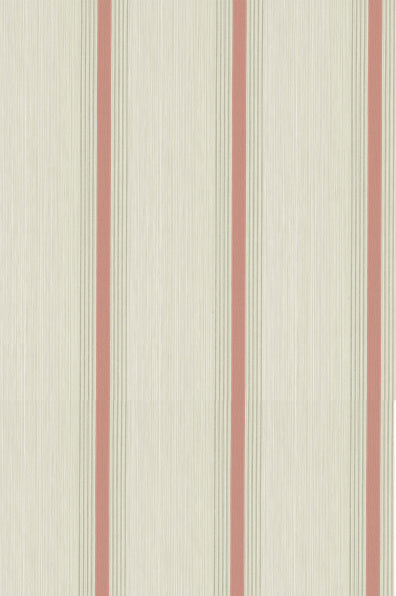 Little Greene's Cavendish Stripe Brush Wallpaper in Red