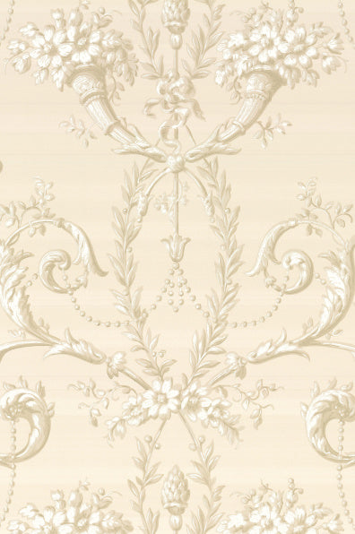 Little Greene's Versailles Wallpaper in Dark Pearl