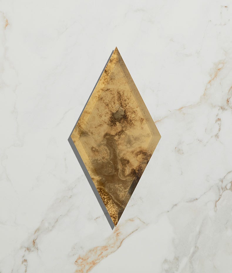 Ca'Pietra's Rococo Glass Mirror Diamond Tiles