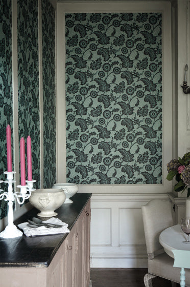 Little Greene's Piccadilly Wallpaper in Mock Green