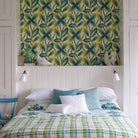 Little Greene's Starflower Wallpaper in Peacock