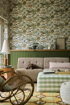 Little Greene's Animal Kingdom Wallpaper in Pea