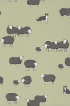 Little Greene's Nip & Lassie Wallpaper in Kitchen Green