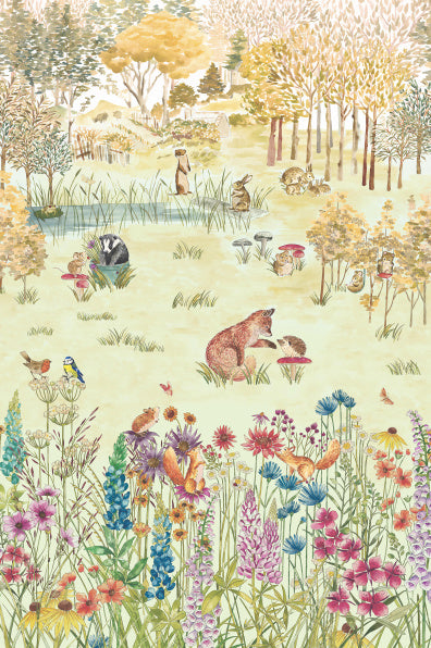 Little Greene's Potter's Woodland Wallpaper in Harvest