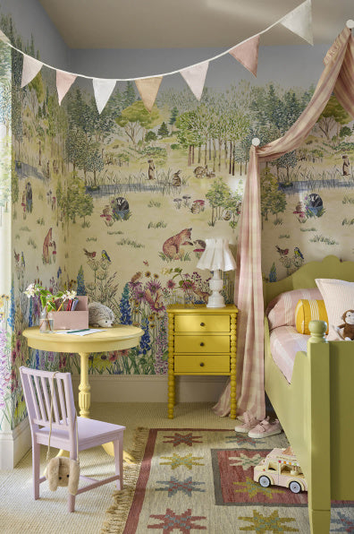 Little Greene's Potter's Woodland Wallpaper in Spring