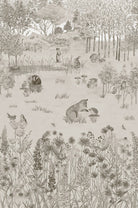 Little Greene's Potter's Woodland Wallpaper in Stone