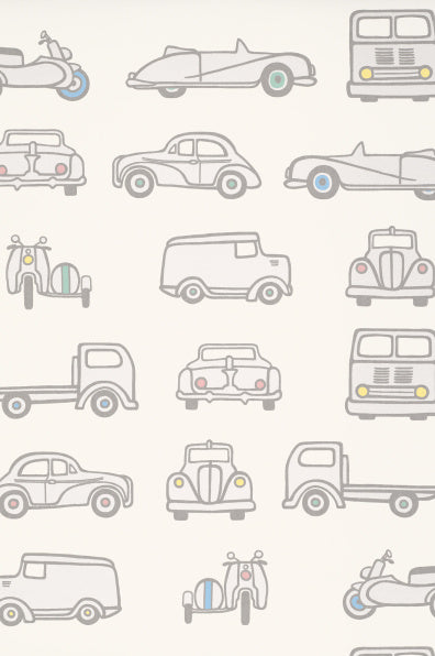 Little Greene's Road Trip Wallpaper in French Grey
