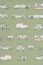 Little Greene's Road Trip Wallpaper in Pea Green