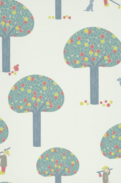 Little Greene's Rodney Street Wallpaper in Delicate Blue