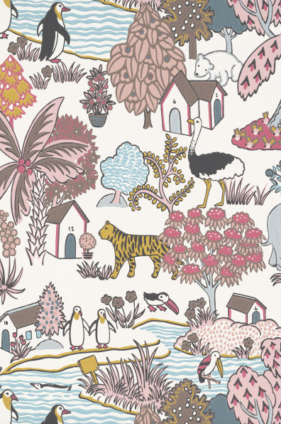 Little Greene's Animal Kingdom Wallpaper in Confetti