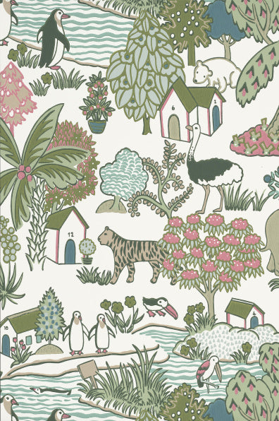 Little Greene's Animal Kingdom Wallpaper in Puck