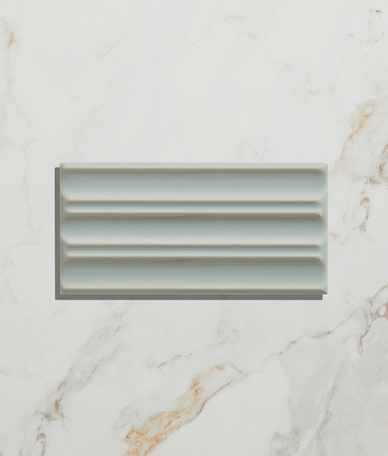 Ca'Pietra's Tunstall Ceramic Gloss Fluted Brick Tiles