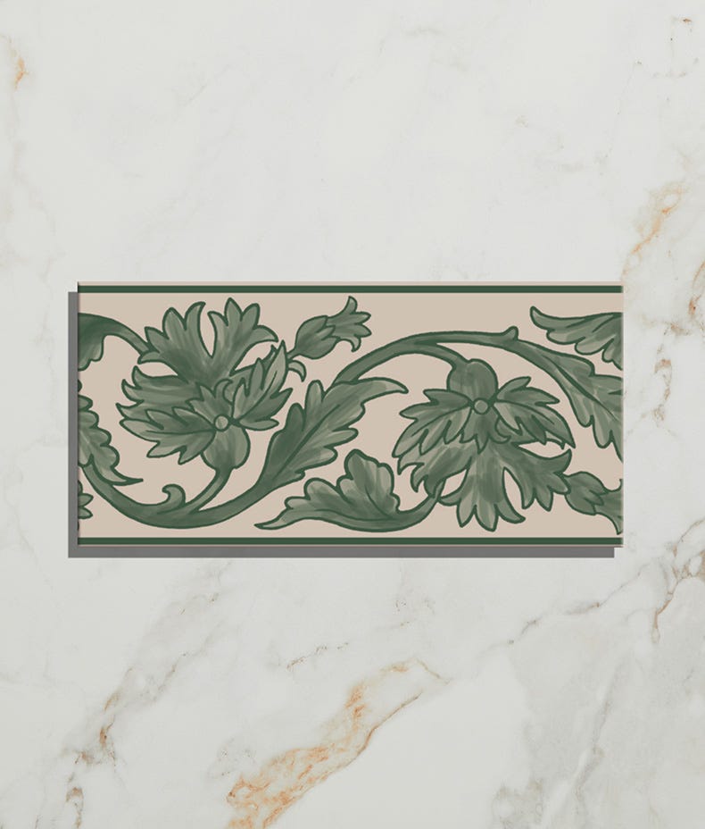 Ca'Pietra's Victorian Style™ Wall Ceramic Decor Carnation Tiles