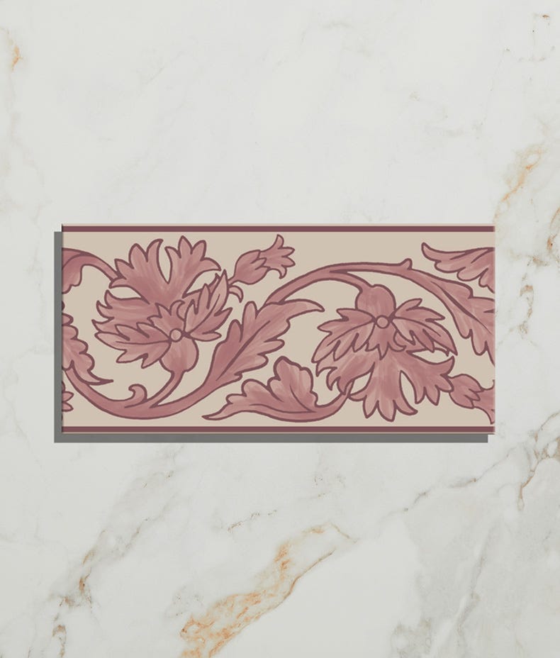 Ca'Pietra's Victorian Style™ Wall Ceramic Decor Carnation Tiles