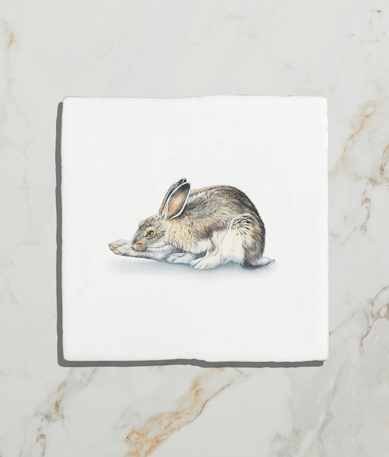 Ca'Pietra's Wiltshire Hares Ceramic Tiles by Joanna May
